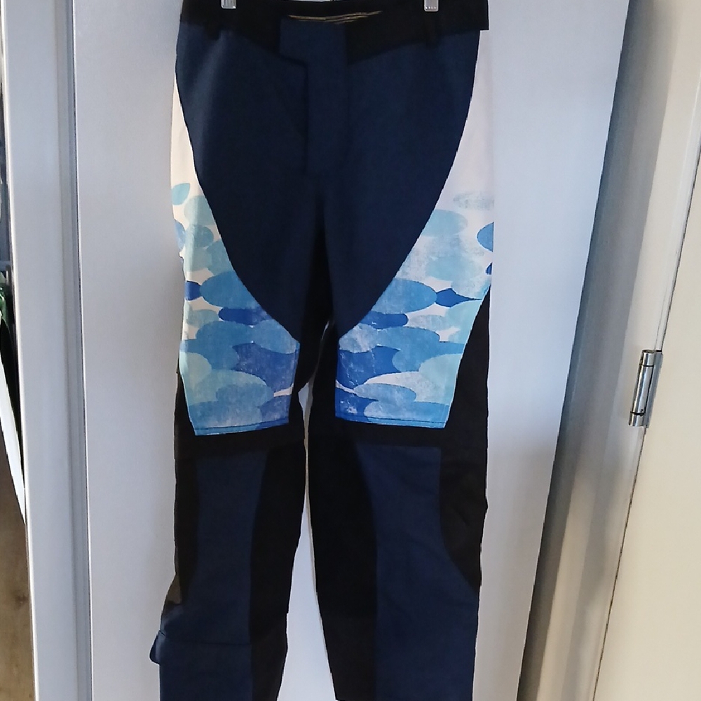 Men's Blue and Black Cargo Pants